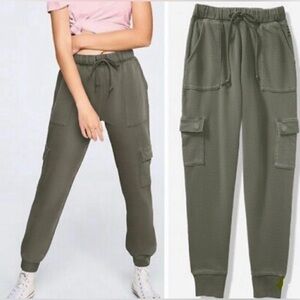 PINK Victoria's Secret Olive Cargo Jogger Pants